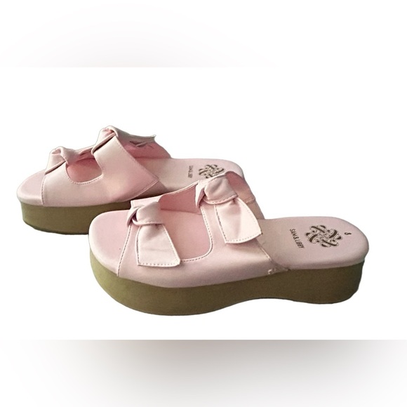 🌸 NWT!! SAM & LIBBY PASTEL PINK INDIE DOUBLE BOW SANDAL SLIDES!! 🌸 - Picture 8 of 16